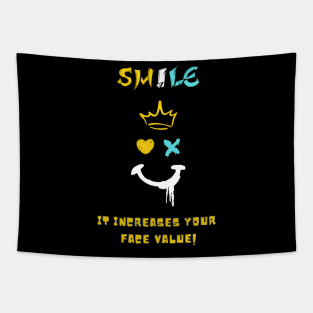Funny quote about smiling Tapestry