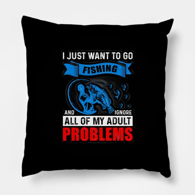 Black Panther Art - Fishing Tagline 1 Pillow by The Black Panther
