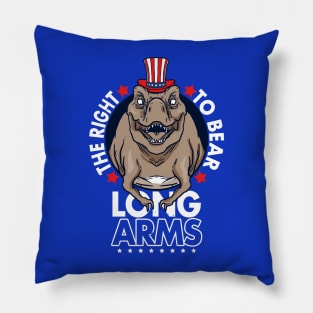 Funny T-Rex Dinosaur America USA Prehistoric Funny 2nd Amendment Meme Pillow