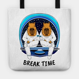 Break Time, Cute Capybara Astronauts Tote