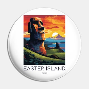 A Pop Art Travel Print of Easter Island - Chile Pin