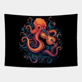 Octopus Playing Violin Tapestry