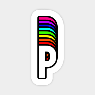 Rainbow Letter, P Magnet