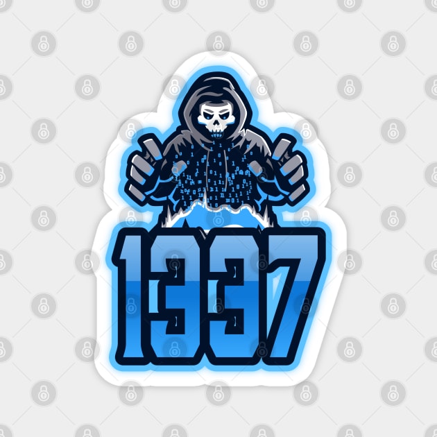 Cyber security - 1337 Hacker Blue Magnet by Cyber Club Tees