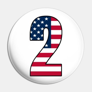 Number 2 Star Spangled Banner Pin