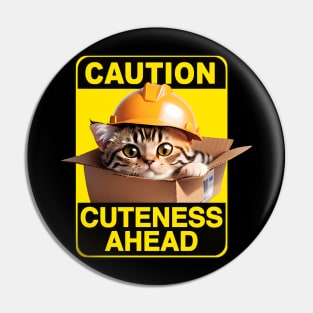 American Shorthair Cat Wearing Hardhat Pin