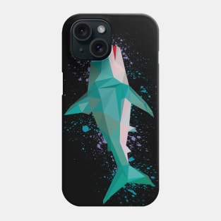 Geometric Design Shark Print Phone Case