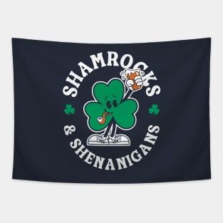 Shamrocks & Shenanigans - St Patty's Day Cartoon Irish Pride Tapestry