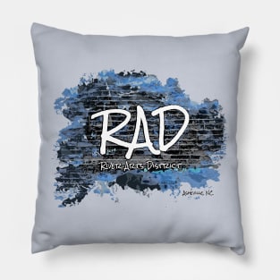 River Arts District - Asheville, NC - Grunge Blue GreyBG 21 Pillow