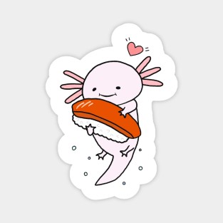Axolotl and Sushi Cute Kawaii Funny Anime Animal Japanese Art Magnet
