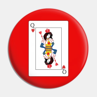 Queen Of Hearts Playing Card Pin