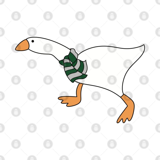 Goose Wizard with Green Gray Scarf by The Pretty Hippo Company