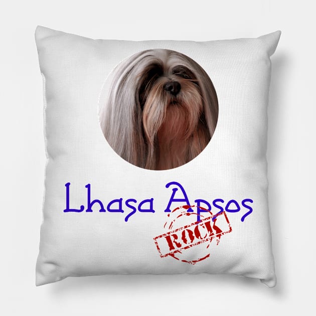 Lhasa Apsos Rock! Pillow by Naves