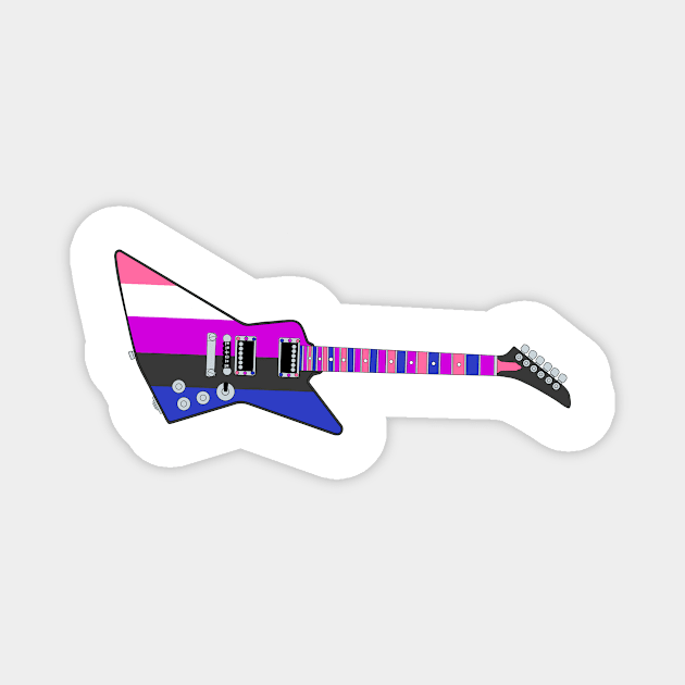 Genderfluid Pride Electric Guitar Magnet by Kassi Skye