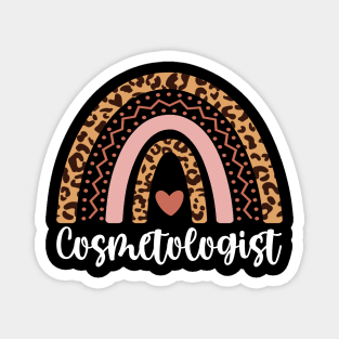 Cosmetologist Rainbow Leopard Cosmetologist Graduation Gift for Hairstylist Magnet