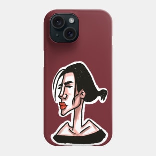 pretty lady with red lips Phone Case