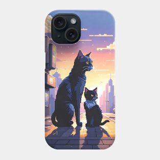 Pixel Art - City Cats Phone Case