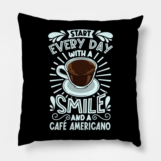 Smile with Café Americano Pillow by Modern Medieval Design