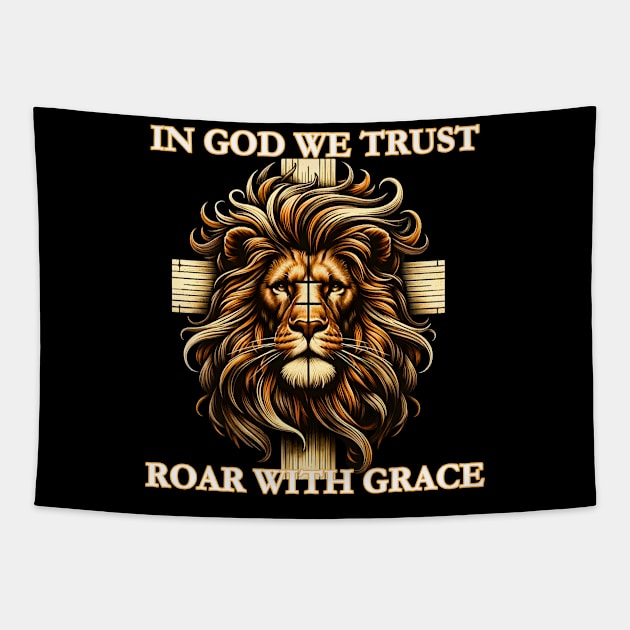 jesus is king roar with grace Tapestry by FnF.Soldier 