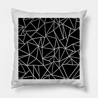 Ab Dotted Lines 2 Black Pillow