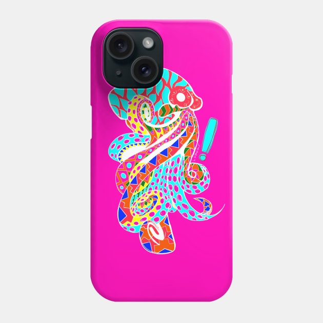 don pulpo ecopop in deep sea with mexican patterns Phone Case by jorge_lebeau