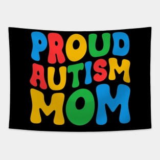 Cute Proud Autism Mom Groovy Autism Awareness Day Month Autistic Mom Women Mother's Day Girls Tapestry