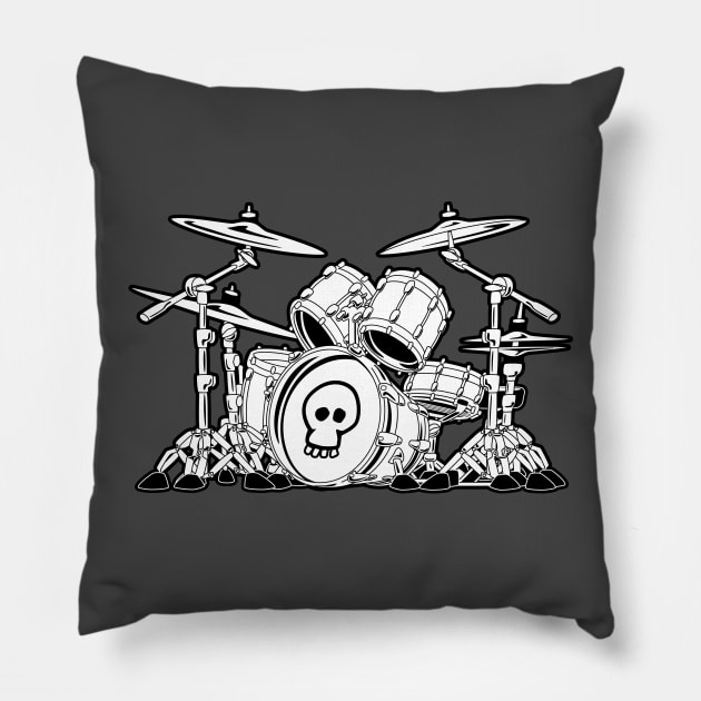 Drum Set Cartoon Pillow by hobrath