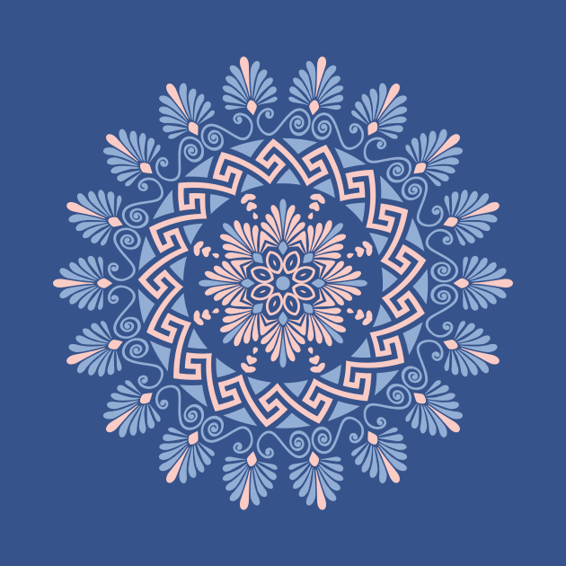 Floral Greek ornament Meander by kavalenkava