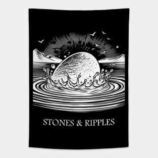 Stones & Ripples Stone Skipping Skimming Tapestry