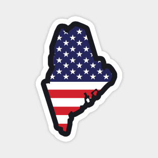 Maine State Shape Flag Background Magnet
