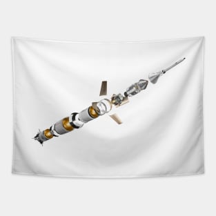 Saturn V rocket, Apollo mission, artwork (C029/9151) Tapestry