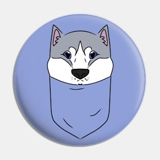 Cute Husky in the Pocket Pin