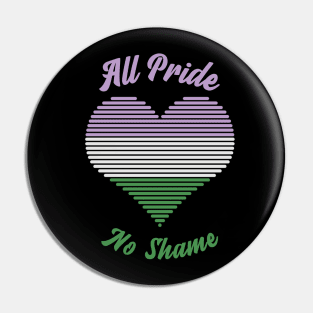 All Pride No Shame - Genderqueer Flag Pin