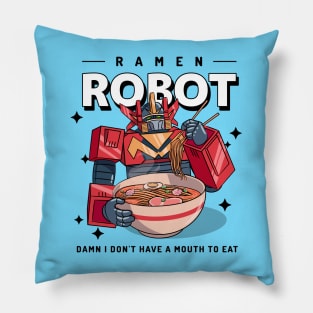 Futuristic Robot Eating Ramen Pillow