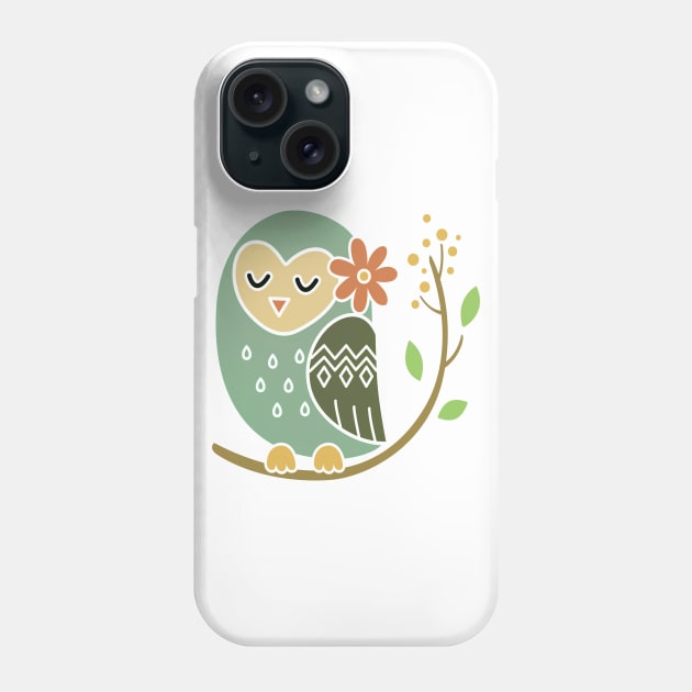 Owl on Branch Phone Case by koolteas