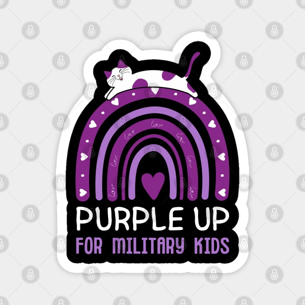 Purple Up For Military Kids Magnet by Creatifly Graphic Tees