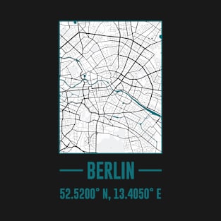 berlin Minimalist city Map, berlin DIY city Map T-Shirt