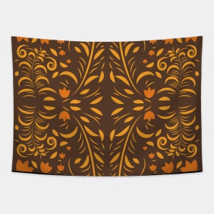 Floral pattern with flowers and leaves hohloma style Tapestry