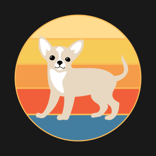 Cute Chihuahua Dog Breed Vintage Retro Sunset T-Shirt