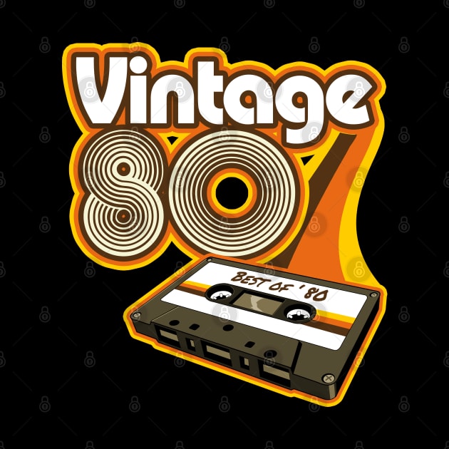 Vintage 1980 Retro Cassette Tape 40th Birthday by Styleuniversal