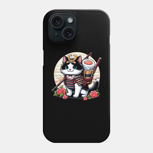 Women’s Happy Sushi Samurai Kawaii Anime Cat Phone Case by CP6Design