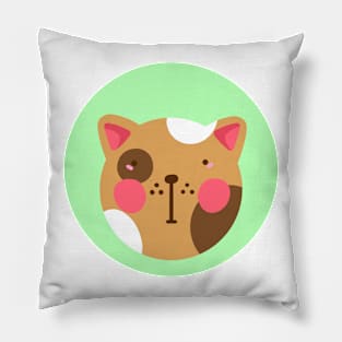 cute silly drawn kitty cat design 6 Pillow