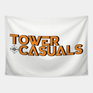 Tower Casuals Logo Orange Blue Blue Tapestry