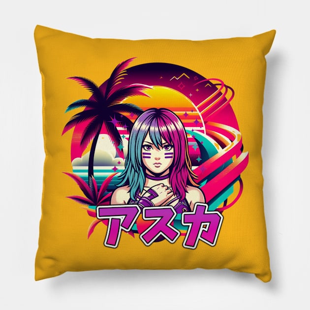 Asuka - WWE Sunset Pillow by Tiger Mountain Design Co.