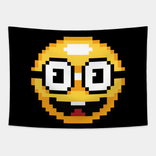 Pixel Nerdy Glasses Emoji Tapestry