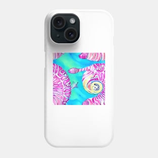 Pink seashells on turquoise Phone Case