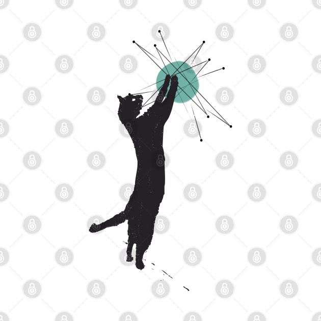 MCM Cat Reaching for a Retro Starburst by Lisa Williams Design