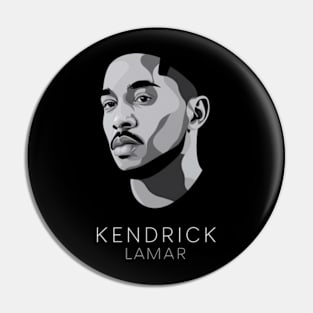 A simple black and white photo of Kendrick Lamar Pin