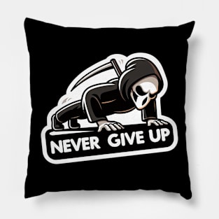 reaper push up never give up Pillow