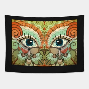 Eye Spy Orange Green x2 Tapestry